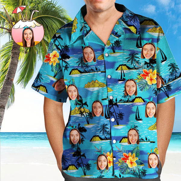 Hawaiian Shirt for Him Personalised Face Men's All Over
