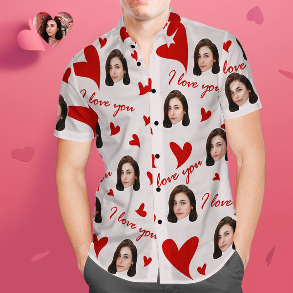  Custom Girlfriend Face Men's All Over Print Shirt