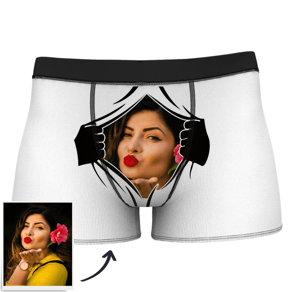 Boxer shorts with face hot sale on