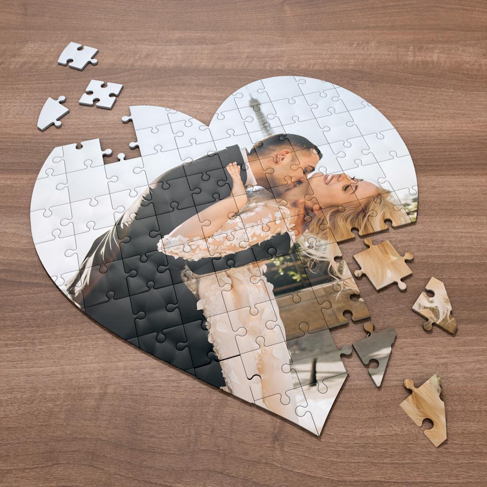 Couple Photo Puzzle Personalised Photo Heart Shaped Puzzle For