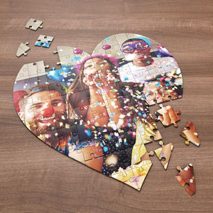 Custom Photo Jigsaw Puzzle for Adults 75 Pieces - Personalized Photo Funny  Gifts Custom Love Heart Shaped Puzzles Picture Frame for Kids Father's Day