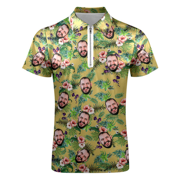 Mens hawaiian clearance print polo shirts